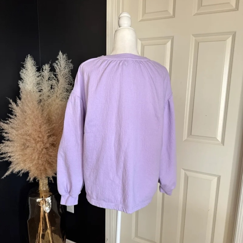 Aerie Easy Street Sweatshirt Lavender V-Neck Oversized Size Small - Picture 8 of 12